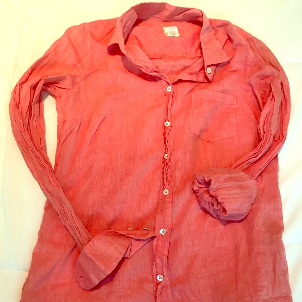 Jcrew red, light, button down top